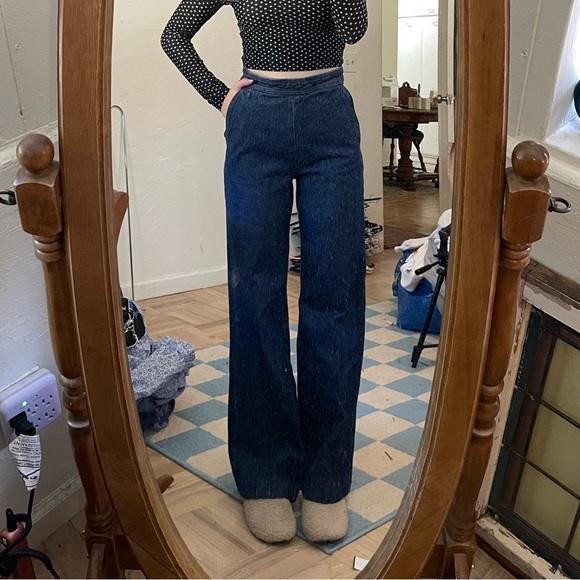 Dries Van Noten High Rise Wide Leg Flare Side Zip Sailor Jeans - Picture 7 of 10